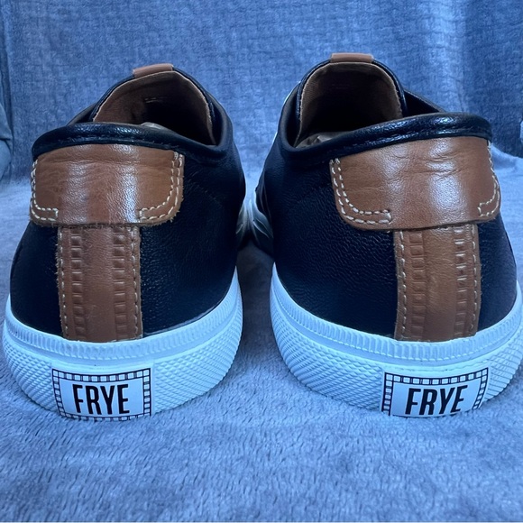 FRYE Gia Leather Platform Women’s Sneakers Sz 9 M Low Top Black Lace Up Casual - Picture 8 of 13